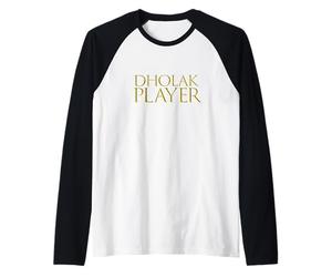 Dholak Player - Strumento ritmico Oscuro Musicista Dholak Maglia con Maniche Raglan