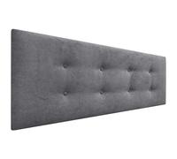 DHOME Testata in Similpelle o Tessuto AQUALINE Pro con 2 file di bottoni Testata imbottita Letto di lusso (Tessuto Grigio Cenere, 135x50cm (Letti 120/135/140))