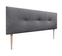 DHOME Testiera imbottita in Similpelle o Tessuto AQUALINE CON GAMBE testate letto letto (tessuto grigio cenere, 160 x 105 cm Letti 150/160 cm)