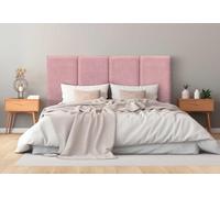 DHOME Testiera Imbottita in Tessuto Aqualine Premium Antimacchia Design Modulare Verticale Autoadesiva Testata Letto Camera da Letto Imbottita (Salmone, 180cm, Altezza 135 cm, x4)