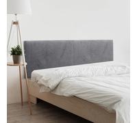 DHOME Testiera in finta pelle o tessuto, Acualine, monocromatica, 2 pezzi, imbottita, design moderno, tessuto grigio cenere, 180 cm (letto 180/190 cm)