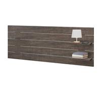 DHOME Testiera in Legno Riciclato DM con Mensole Stile Pallet Comodino Integrato Ripiani per Letto Stile Nordico Ferramenta Inclusa (Pallet Orizzontale, Rovere Amazonas, 160cm)