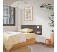 DHOME Testiera in Legno Riciclato DM con Mensole Stile Pallet Orizzontale Comodino Integrato Ripiani per Letto Stile Nordico Ferramenta Inclusa (Rovere Amazonas, Lit 110cm)