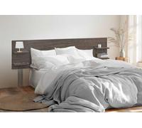 DHOME Testiera in Legno Riciclato DM con Ripiani e Gambe Stile Pallet Comodini Mensole Orizzontale Letto Nordico con Ferramenta Inclusa (Roble Amazonas, Cama 145cm)
