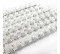 DHP - Anello di legatura in plastica, 6 mm, A4, MiniPACK Unicolor 25 pezzi, colore bianco, passo standard 21 anelli