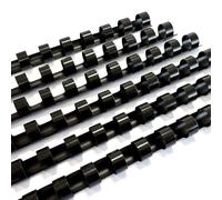 DHP - Anello di legatura in plastica, 6 mm, A4, MiniPACK Unicolor 25 pezzi, colore nero, passo standard 21 anelli