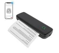 DHQCQL Stampante termica A4, stampante con Bluetooth, portatile da viaggio, 10 W, mini stampante portatile per ufficio, casa, scuola, viaggi, 29 x 9 x 5,8 cm (nero)
