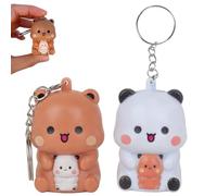 Dhqkqg 2 Portachiavi Bubu e Dudu, Portachiavi a Tema Anime Bubu e Dudu con Funzione Suono e Luci, Portachiavi Abbinati Kawaii per Fidanzato, Fidanzata, Regali di San Valentino