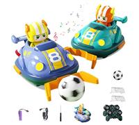 Dhqkqg Auto Giocattolo Telecomandata Che Si Schianta,2 Pezzi Macchina Telecomandata per Bambini,Remote Bumper Car con Robot Éjectable E Luci,Stunt Bambini Crash Toy Auto,Camion da Calcio Telecomandato