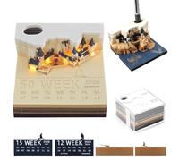 Dhqkqg Calendario 3D 2026, Calendario 3d da Strappare, Calendarios 3D a Strappo, 3d Calendar 2026 con Luce, 150 Sheets, 9 x 9 x 5CM, Calendarios Da Tavolo Magic Castle Per Ornamenti Desktop Compleanno