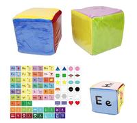 Dhqkqg Dadi Tascabili, 2 Pezzi Dadi Da Gioco Standard Con Tasca, Dadi Di Apprendimento Con 48 Carta, Dadi Educativi Da 10 Cm Per Fai Da Te, Insegnanti Cubi Di Apprendimento, Bambino Insegnamento