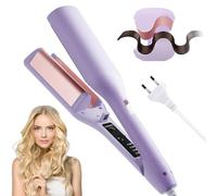 Dhqkqg Piastra Onde per Capelli, 32mm Piastra Capelli Onde, Piastre Onda Larghe,Ferro Ondulato per Capelli con 4 Temperatura,Riscaldamento Rapido Piastre Beach Waves per Capelli Lunghi E Corti (Viola)