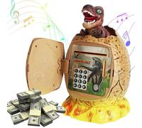 Dhqkqg Salvadanaio Elettronico per Bambini,Salvadanaio Dinosauro,salvadanaio bambini,Salvadanaio per bambini,Salvadanaio Grande,Salvadanaio Banconote,con Codice di Sicurezza Musica e Luce, Ragazzi