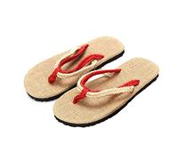 DHRH Pantofole di Lino Paglia Fatte a Mano,Infradito estive,Antiscivolo Assorbente dal Sudore Resistente all'Usura,Pantofole da Spiaggia Paio di Sandali,Sandali di Paglia Scarpe Casual da Spiaggia