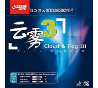 DHS Cloud & Fog 3 - Gomma da tennistavolo puntinata lunga - Rossa 1.0 mm