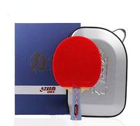 DHS Hurricane NO.2/NO.1 - Racchetta da ping pong da torneo, brufoli in spugna con borsa da ping pong e 2 palline, 2 pellicole protettive in gomma, confezione regalo (FL-Longhandle)