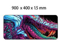 DHSBD Gioco 900X400Mm Hyper Beast XL Large Locking Edge Gaming Mouse Pad Tastiera in Gomma Mousepad da Polso Ripiano Mat Mat 2