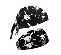 DHSBGWSX 1 bandana pirata, 1 fascia, accessorio per copricapo da uomo, bandana casual, cappello da pirata, accessorio da equitazione, Nero , Taglia unica