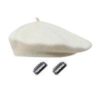 DHSBGWSX 1 Berretto, 2 Clip, Berretto da Donna, Berretto A Bombetta, Versatile Cappello da Pittore, Cappello da Artista, Cappello Francese, Berretto Morbido