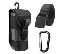 DHSBGWSX 1 borsa per occhiali, dotata di 1 cintura e 1 gancio in metallo, tasca esterna, custodia per occhiali da sole, accessori per esterni, accessori per zaino, Nero , Taglia unica