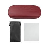 DHSBGWSX 1 custodia per occhiali con venature in mogano, 1 custodia nera, 1 panno per occhiali grigio scamosciato, scatola per occhiali, custodia protettiva per occhiali da sole, Colore: rosso, Taglia