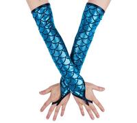 DHSBGWSX 1 paio di guanti a scaglie di pesce, costume da sirena per donna, top a coda di pesce per donna, accessori sirena per donna, costume da pesce, mondo sottomarino per donna