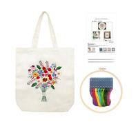 DHSBGWSX 1 Set di Borsa per Kit da Ricamo, Borsa da Ricamo Fatta in Casa, Borsa con Motivo da Ricamo, Tuta da Ricamo, Set di Borse in Tela Fai da Te da Ricamo