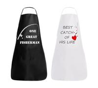 DHSBGWSX 1 Set Di Grembiuli per Coppie Stampati, Regali Di Nozze, Grembiuli Da Forno per Coppie Di Cucina, Grembiuli per Coppie Di Giardinaggio, Grembiuli Da Chef Da Uomo (Nero, Bianco)