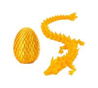 DHSBGWSX 1 uovo di drago d'oro, drago stampato 3D, drago mobile stampato in 3D, mitico frammento di drago, uovo d'oro, animale stampato 3D, mitico drago e uovo