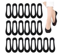 DHSBGWSX 10 paia di calzini antiscivolo in seta di ghiaccio, calzini tradizionali da donna, calzini a compressione elastici, calzini invisibili antiscivolo (taglia donna 35-40), Nero , S-M