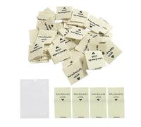 DHSBGWSX 100 etichette in tessuto, 1 borsa portaoggetti, etichette per abbigliamento, realizzate a mano con etichette in tessuto amore