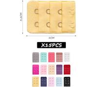 DHSBGWSX 15 Pezzi Cinghie Estensibili Colorate per Reggiseno, Fibbie Estensibili per Reggiseno, Cinghie Estensibili per Reggiseno Da Donna, Cinghie Estensibili Elastiche