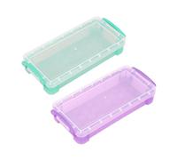 DHSBGWSX 2 astucci trasparenti, astuccio impilabile, astuccio multifunzionale, astuccio grande per acquerelli e matite