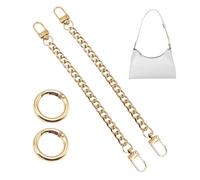 DHSBGWSX 2 pezzi catena di estensione tascabile con 2 chiusure a molla, catena per borse in metallo, con fibbia girevole in lega, ricambio per catena, accessori per borse (oro)