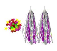 DHSBGWSX 2 Pezzi di Stelle Filanti per Biciclette per Bambini, 36 Pezzi di Perline A Stella per Ruote, Nappe per Manubrio di Bicicletta, Accessori Decorativi per Biciclette per Bambini