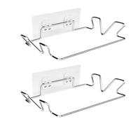 DHSBGWSX 2 pezzi porta sacchetti della spazzatura con 2 adesivi da parete, supporto per sacchetti della spazzatura montato a parete, porta borsa per il trasporto, appendiabiti in acciaio inox,