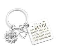 DHSBGWSX 2 portachiavi da donna, simpatici portachiavi, portachiavi dell'amicizia, accessori portachiavi, portachiavi in acciaio inox (argento), argento, Taglia unica