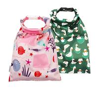 DHSBGWSX 2 sacchetti impermeabili per pannolini, borsa per il bagnato, rosa, verde