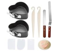 DHSBGWSX 2 stampi per torte Love, 4 strumenti di sformatura, 3 raschietti, teglia per torte in chiffon