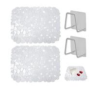 DHSBGWSX 2 Tappetini per Lavello e Scolapiatti, Protezione e Scarico in Silicone Trasparente per Cucina