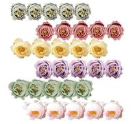 DHSBGWSX 30 teste di rose artificiali, decorazione di rose artificiali, mini fiori artificiali, decorazione per feste di nozze, accessori per bouquet, progetti fai da te