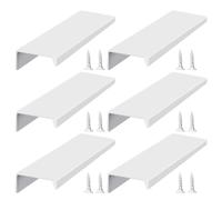 DHSBGWSX 6 maniglie per porte nascoste, maniglie per mobili bianche, maniglie per cassetti in metallo, maniglie per armadi, maniglie in lega di alluminio, adatte per cucina, camera da letto