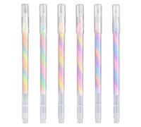 DHSBGWSX 6 penne gel colorate sfumate arcobaleno, glitterate, trasparenti satinate, magiche, da disegno per bambini, colorate