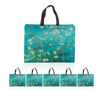 DHSBGWSX 6 Sacchetti per la Spesa Con Fiori, Riutilizzabili, Impermeabili, per Alimenti e Regalo - Perfetti per Uscire All'Aria