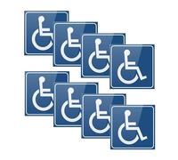 DHSBGWSX 8 adesivi per finestre laterali per disabili, impermeabili, resistenti al sole e ai graffi, riutilizzabili, blu, quadrati, adatti per vetro, plastica e metallo