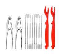 DHSBGWSX 8 aghi in acciaio, 2 clip, 2 aghi per granchio, set di pesci di granchio, pelapatate per frutti di mare, strumento per pelare l'aragosta, pelapatate per aragoste, pelapatate frutti di mare