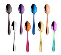 DHSBGWSX 8 cucchiaini da caffè, multifunzionali, in acciaio inox, alla moda, multicolore