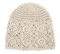 DHSBGWSX 1 berretto in cotone lavorato a maglia, berretto estivo, sottile, berretto all'uncinetto, punta da donna, adatto per diverse forme della testa e forme del viso (beige), beige., Taglia unica