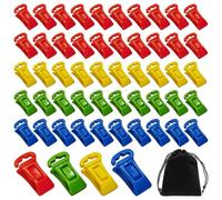 DHSBGWSX Clip per calze, 50 pezzi, multicolore, plastica con gancio, portatile, multifunzione, custodia inclusa