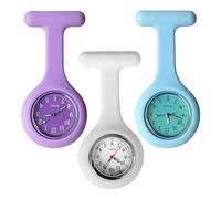 DHSBGWSX Confezione da 3 orologi da taschino per infermieri, adatti per medici e infermieri (bianco, viola chiaro, azzurro), bianco, viola chiaro, azzurro, Contemporane